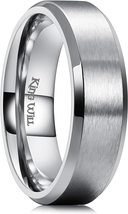 King Will Titanium Wedding Band for Men Women- 3-10mm Width Black/Sliver/Gold High Purity Titanium Promise Wedding Ring Comfort Fit for Daily Wear Size 6-14