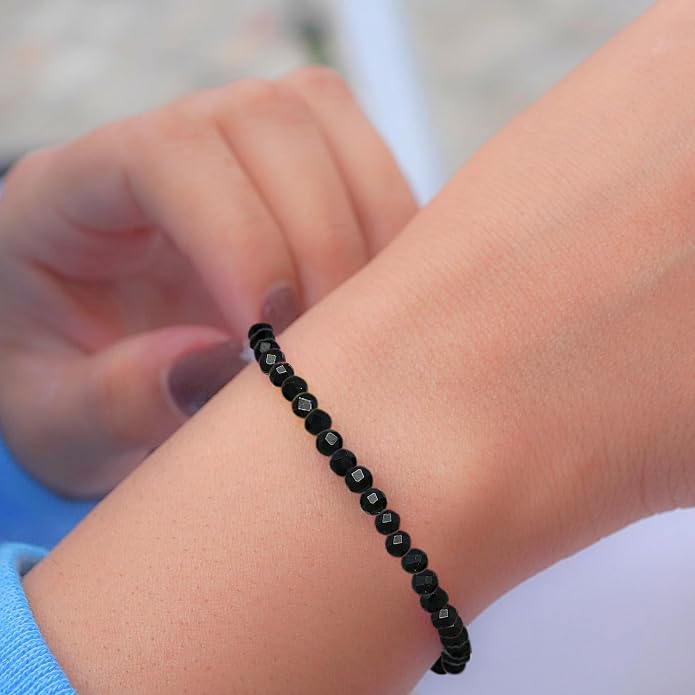 Faceted Bracelet for Women, Certified 925 Sterling Silver with 18K Gold Vermeil Healing Crystal Bracelets for Women - Crystals and Healing Stone Bracelet Women Jewelry for Gift