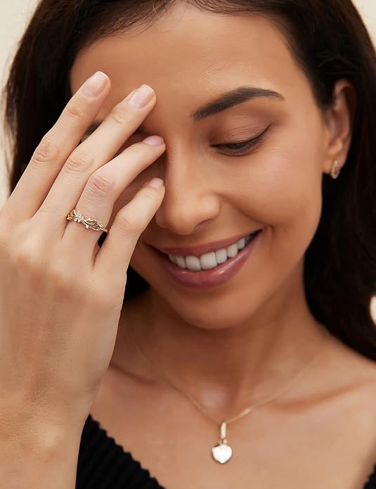 Mameloly 14K Gold Plated Wedding Band for Women CZ Twisted Rope Dainty Stackable Statement Engagement Promise Rings for Her Sizes 3-10