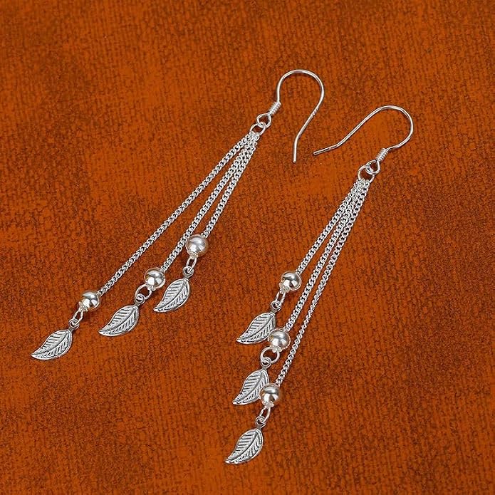 Sterling Silver Big Drop Earrings 925 Tassel Linear Ear Hanging Shimmering Fan Statement Teardrop Earrings - Designer Multi-Style Statement Exquisite Trendy Upscale Chandelier Dangle Earrings Jewelry Gift for Women