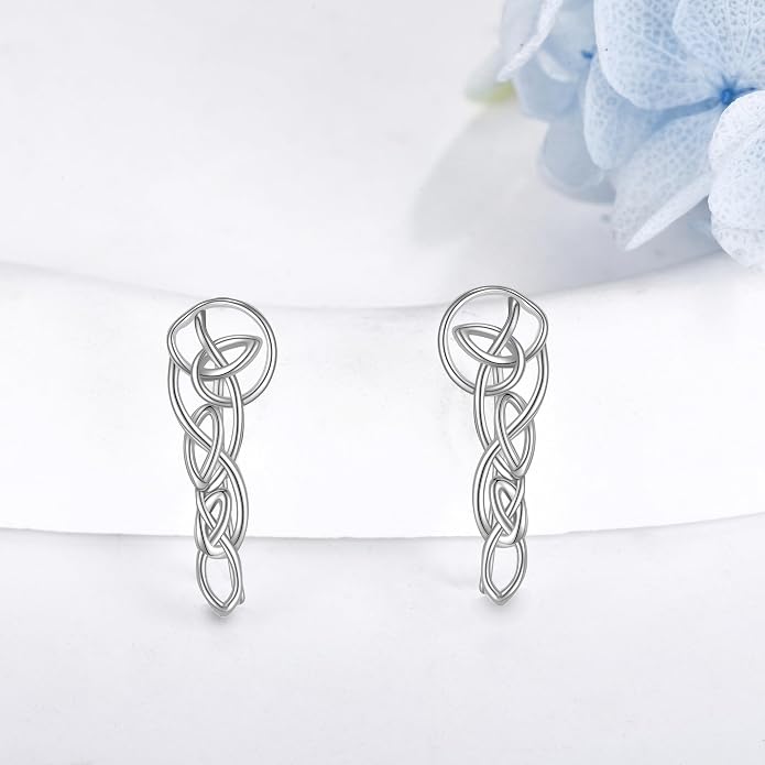 Ear Climbers Earrings for Women Sterling Silver Vintage Ear Crawler Earrings Jewelry Gifts for Women