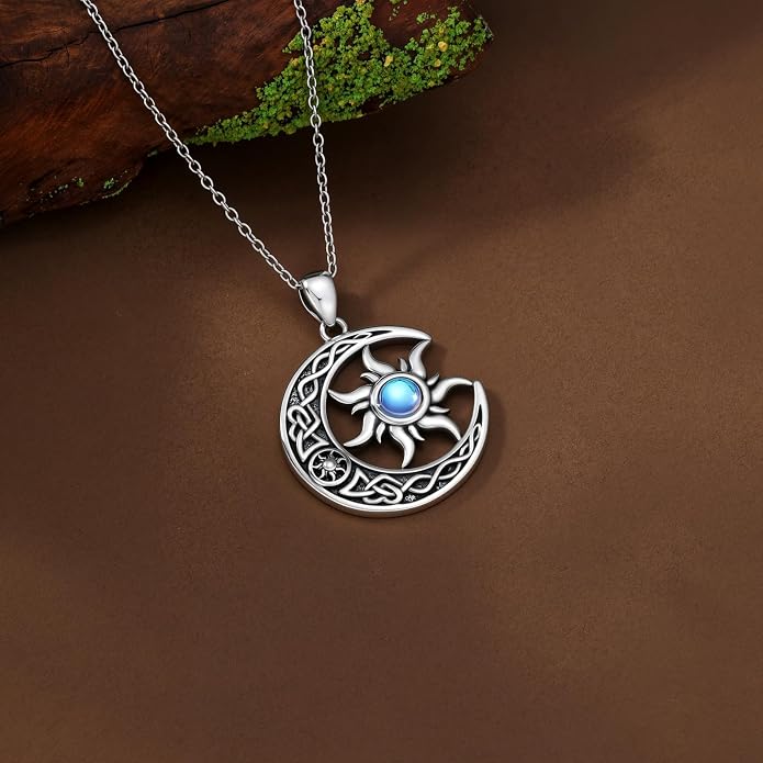Cross/Pentagram/Tree of Life/Celtic Trinity/Anchor/Thor's Hammer/Sun/Eye of Horus Necklace Moon Pendant Mothers Day Gifts for Women