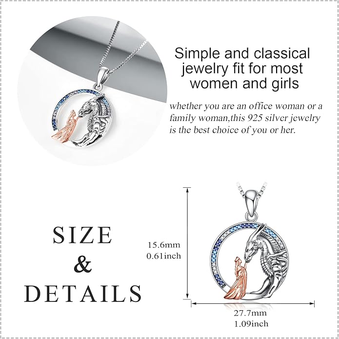 LUHE Animal Necklace Sterling Silver Cute Pendant Jewelry Gifts for Women and Teens