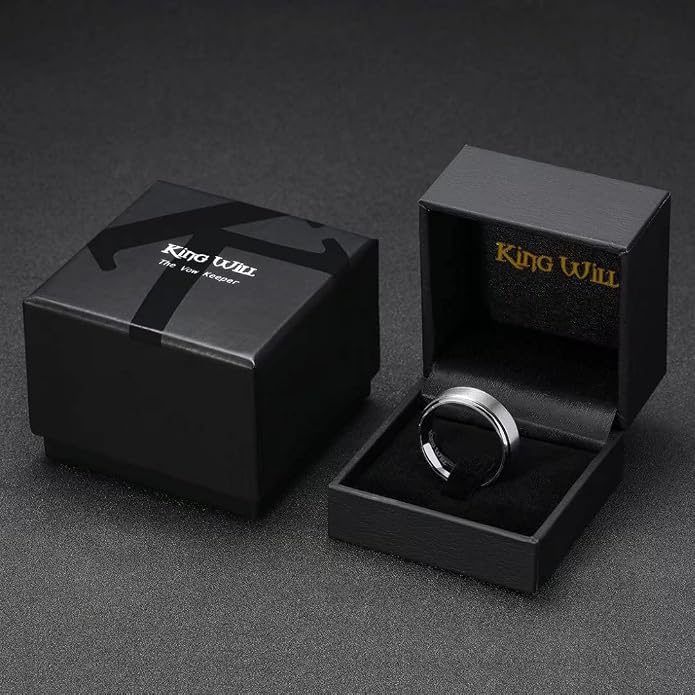 King Will Titanium Wedding Band for Men Women- 3-10mm Width Black/Sliver/Gold High Purity Titanium Promise Wedding Ring Comfort Fit for Daily Wear Size 6-14