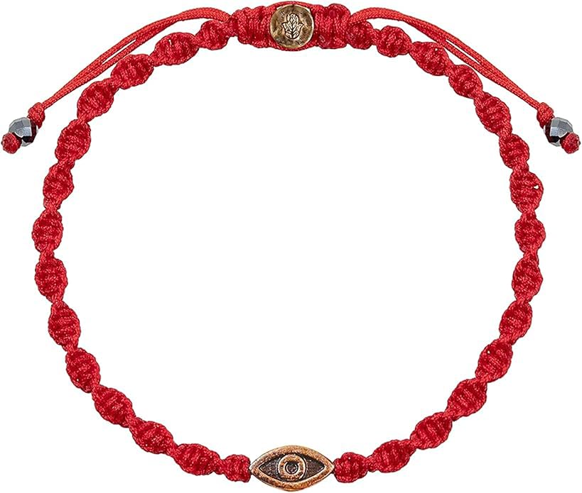 KARMA AND LUCK Guardian of Blessing, Men's Red String Bronze Charm Bracelet, Handmade in Bali for Protection, Adjustable Size