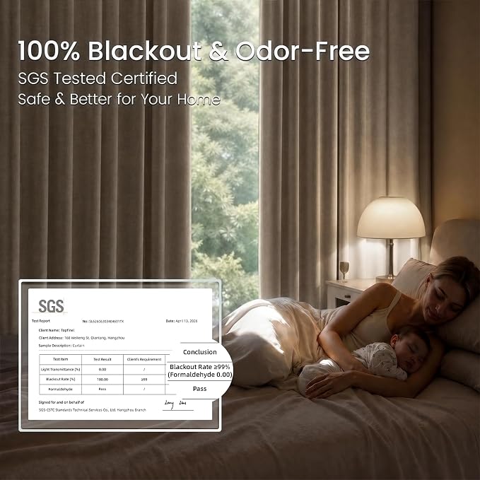 Topfinel 84 Inch Length 100% Blackout Viral Curtains with Back Tab Rod Pocket, Taupe Linen Textured Thermal Insulated Blackout Curtains Aesthetic Door & Window, Light Burlywood 52" W*84" L