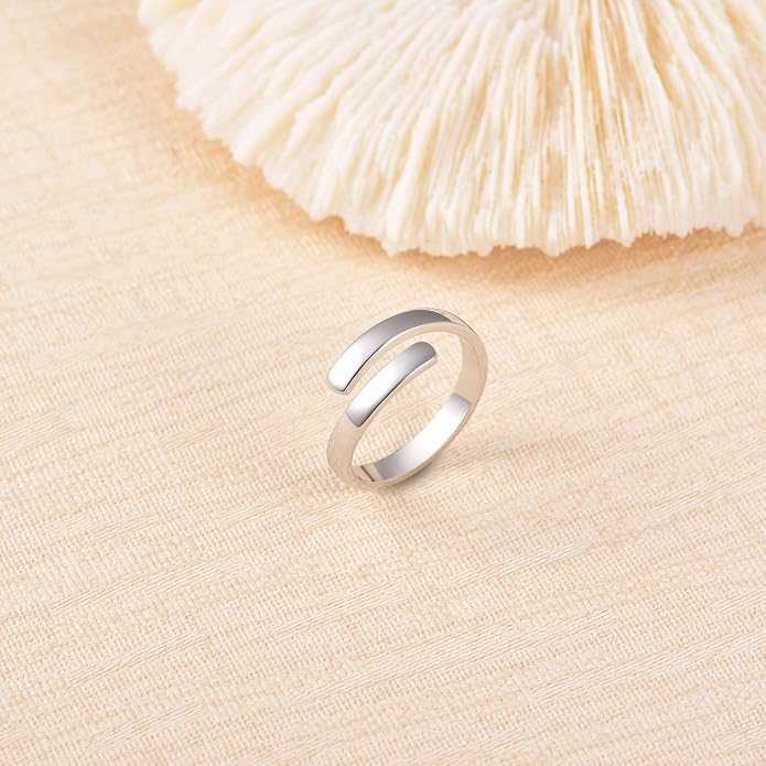BEILIN 925 Sterling Silver Inspirational Jewelry Rings Adjustable Ring Personality Encouragement Gift for Teens Women
