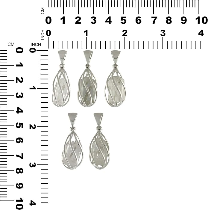 Starborn Gemstone teardrop Style Cage Pendant Sterling Silver