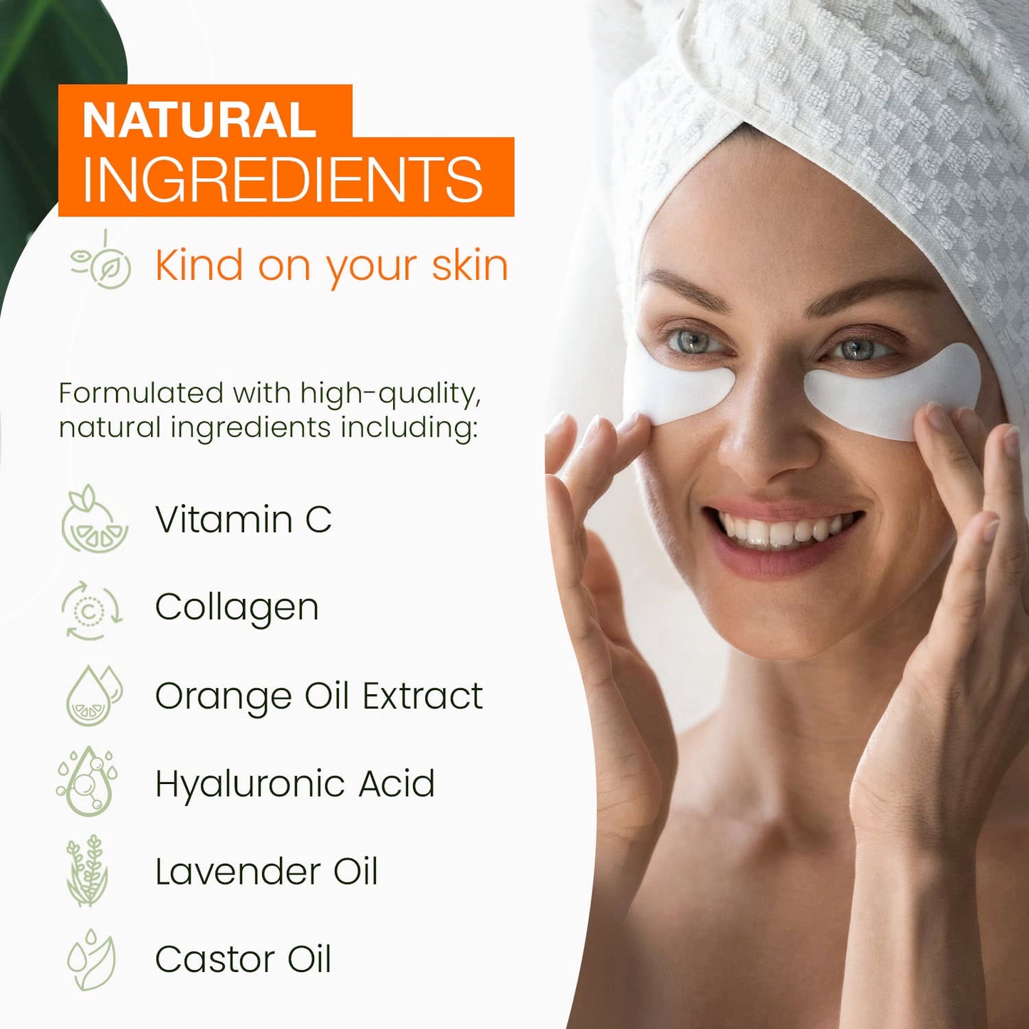 Vitamin C & Collagen Eye Pads - 5 Pairs, Reduce Dark Circles, Puffiness, Fine Lines, Anti Aging Under Eye Patches, Cruelty Free, Korean Skin Care, All Skin Types