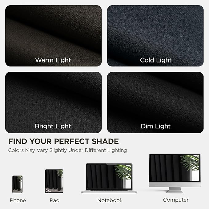 Joydeco Blackout Curtains for Bedroom, Black Out Curtains 108 Inch Long, Room Darkening Noise Reducing Wrinkle-Free Drapes, 108'' Long Drapes for Living Room 2 Panels (W52 x L108 Inch)