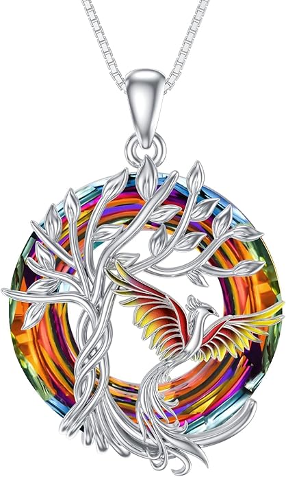 TOUPOP Phoenix Necklace 925 Sterling Silver Crystal Pendant Phoenix Rising Jewelry Women Birthday Mothers Day Gifts for Women
