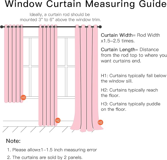 XiDi Extra Long Pink Curtains for Girls Bedroom 2 Panels Blush Pink Blackout Curtains with Sheer Overlay for Nursery Kids Room Star Drapes with Tiebacks Room Darkening Grommet Window Treatment 42x120L