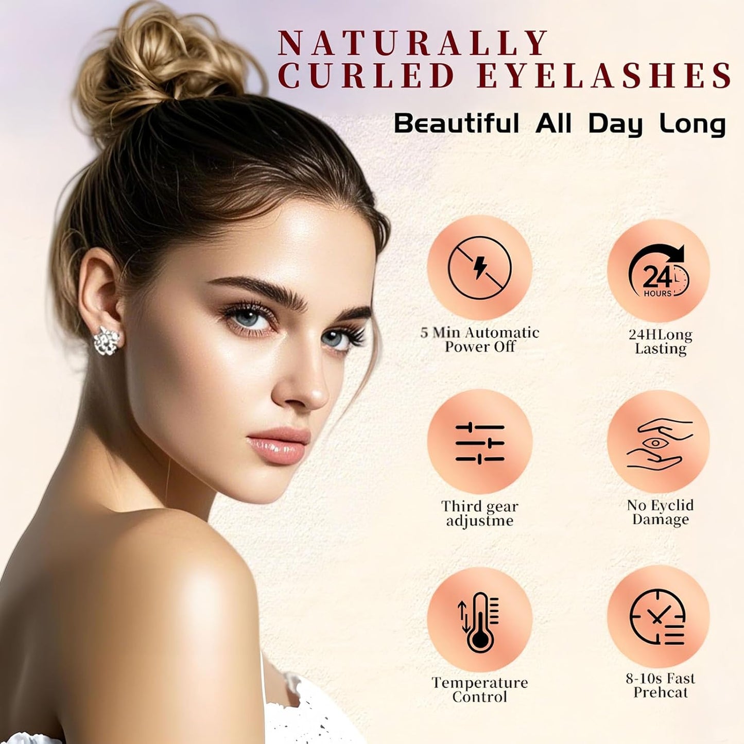 Heated Eyelash Curler - 2 in 1 Clip-Type Eyelash Curlers - Electric Eyelash Curler Rechargeable for 24H Long Lasting, 3 Heating Modes, 8S Fast Heating, Makeup Tool Gifts for Women Girls, Black-A