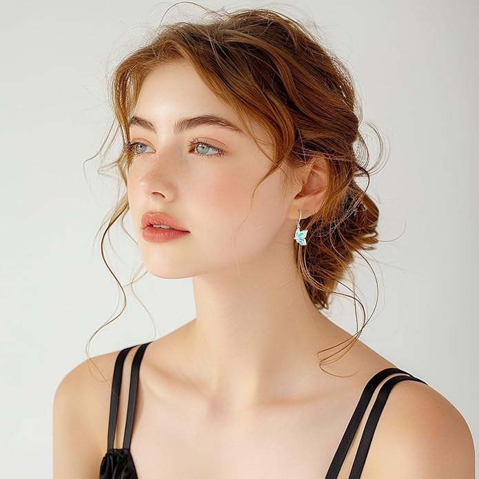 Tree of Life/Cat/Turtle/Butterfly/Flower/Celtic/Turquoise/Moonstone Dangle Earrings for Women Sterling Silver Cute Animals Drop Earrings Jewelry Gifts