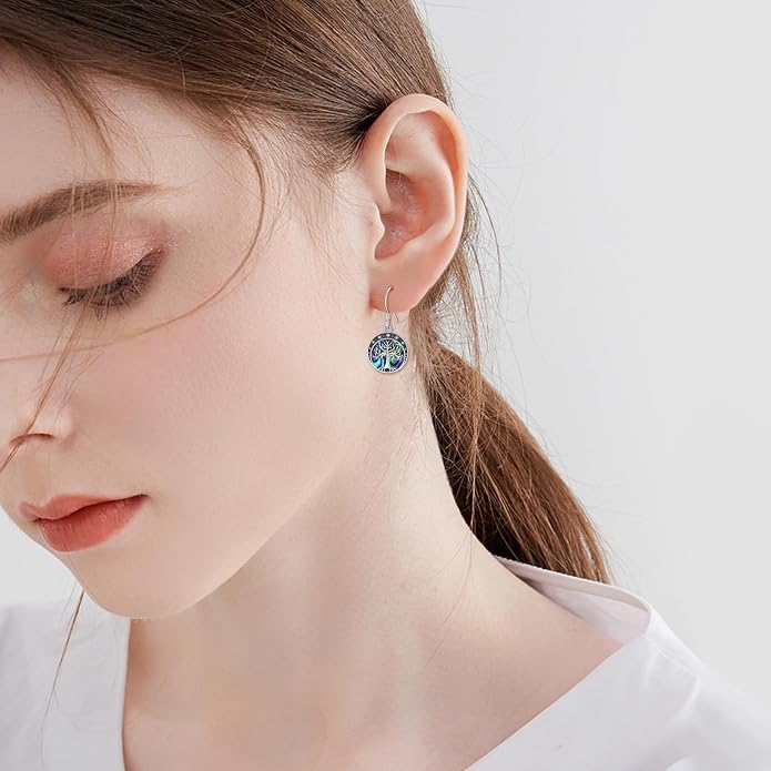 Abalone Shell Dangle Drop Earrings for Women 925 Sterling Silver Filigree Bohemian Earrings Jewelry Gift