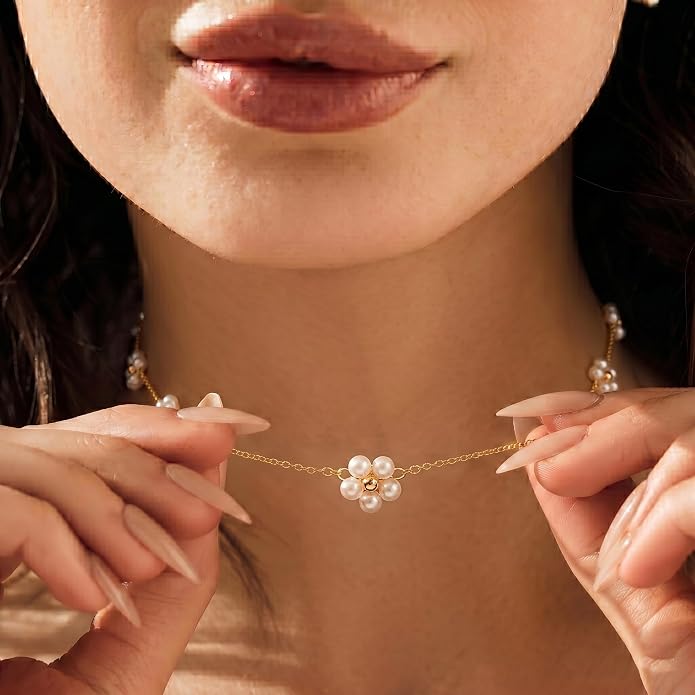 Tewiky Layered Necklaces for Women Non Tarnish- Chunky 14k Gold Plated Herringbone/Snake/Rope/Box/Cuban Link Chain for Women Waterproof Layering Stack Choker Necklace Trendy Dainty Tarnish Free Jewelry Set