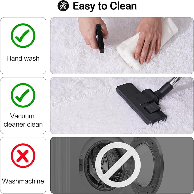 qulint 2x3 White Rug for Bedroom, Fluffy Shag Small Carpet for Living Room | Soft Shaggy Fuzzy Modern Rug for Besides Kids Girls Boys Dorm Room Classroom Christmas Home Decor Aesthetic