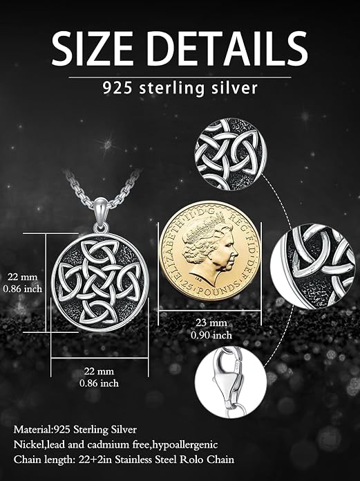 KXJ S925 Sterling Silver Black Cross/Best Dad/Baseball Bat/Silver Cross/Ankh Cross/Crucifix with 22+2 Inches Stainless Steel Rolo Chain Cross Necklace for Men Women Christian Religious Jewelry Gifts