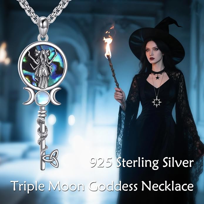 Thors Hammer Witches Knot Necklace Sterling Silver Celtic Witches Mjolnir Pendant Celtic Knot Viking Jewelry for Women Men