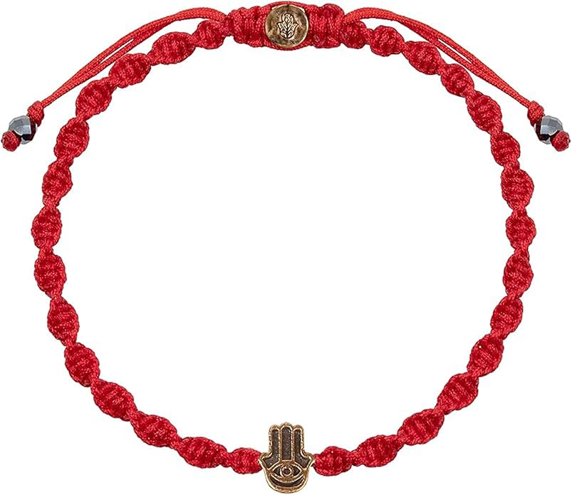 KARMA AND LUCK Guardian of Blessing, Men's Red String Bronze Charm Bracelet, Handmade in Bali for Protection, Adjustable Size