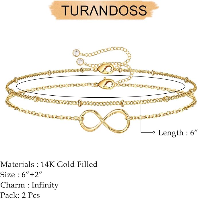 Dainty Gold Bracelets for Women, 14K Gold Plated Adjustable Layered Beads Bracelet Cute Evil Eye Oval Chain Pearl Bar Turtle Gold Bracelets for Women Jewelry