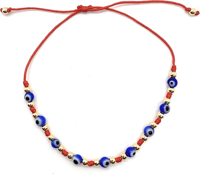 Dainty Evil Eye Adjustable Unisex Bracelet Kabbalah Red String Amulet Nazar