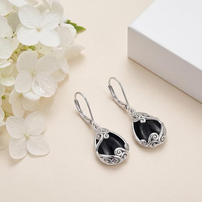 Teardrop Tree of Life/Filigree Earrings for Women Dangle Leverback Earrings Jewelry Gift Anniversary For Her
