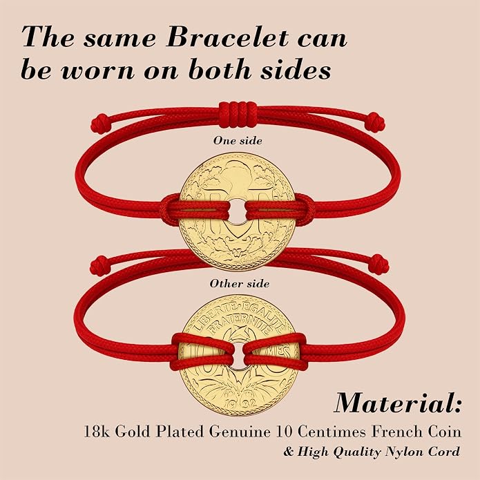 HOBBY OF KINGS Good Luck Coin Bracelet | 18k Gold Plated Wristband | Handmade Jewelry for Collectors and History Lovers
