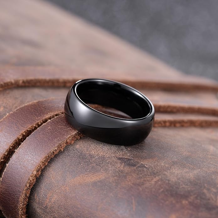 King Will Tungsten Carbide Wedding Band for Men Women Promise Rings for Couples Domed High Polish