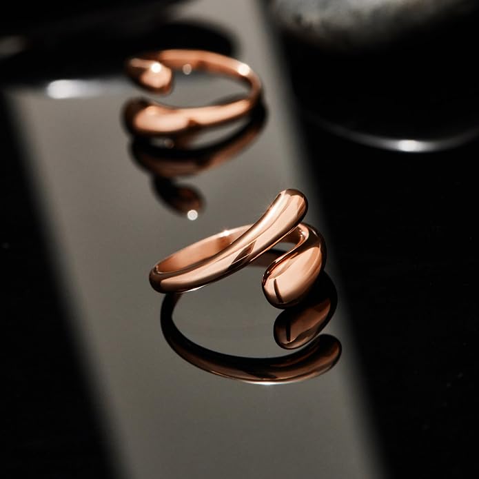 Non Tarnish Gold Chunky Rings for Women, 14K Gold Plated Statement Dome Rings Stacking Silver, Adjustable Mens Eternity Wedding Band Mixed Metal Jewelry Size 3-13