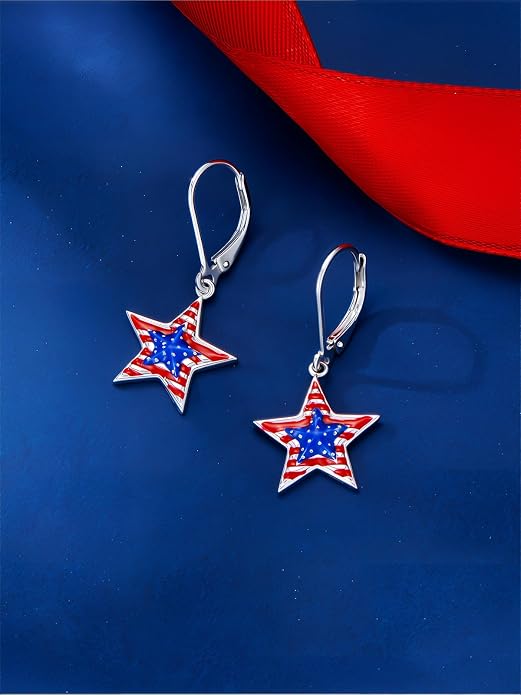 Seiyang Dangle Earrings 925 Sterling Silver Animal/American Flag/Turquoise Dangle Drop Earrings Jewelry Gifts for Women