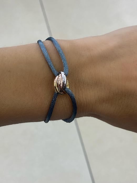 Joy-D 3 Rings Bracelet - String Bracelet with 3 Colors Rings, Adjustable Cord, High Quality Women&Men Bracelet, Gold Jewelry, Perfect Gift for Her&Him