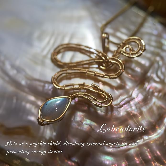 Natural Faceted Labradorite Pendant Necklace – Unique Stone of Magic & Transformation, Iridescent Flash Gemstone Jewelry, Handmade Healing Crystal Gift for Women, Birthday, Anniversary, Spiritual Awakening & Intuition