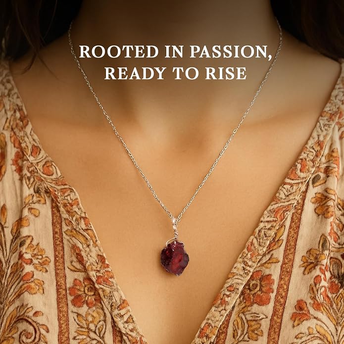 Raw Birthstone Crystal Necklace for Women, Hypoallergenic 925 Sterling Silver Pendant, Adjustable 16+2" Silver Chain, Light Natural Gemstone Jewelry for Everyday Wear & Gift for her & him