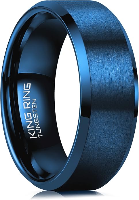 King Ring Tungsten 4/6/8/10mm Rings – Super Polished Matt Finish Tungsten Rings – Designed in USA