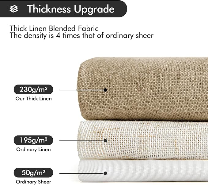MIULEE Non-See-Through Privacy Linen Curtains 52W x 90L Inch Copper Brown | 2 Panels, Light Filtering, Semi Sheer Window Curtains, Farmhouse Textured, Back Tab Drapes for Bedroom Living Room