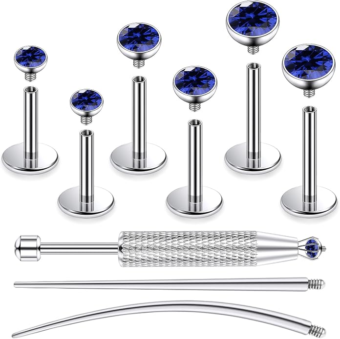 Jenxnjsjo F136 Titanium 20/18/16g Earrings Nose Lip Rings Studs Labret Medusa Tragus Helix Conch Cartilage Piercing Jewelry for Women