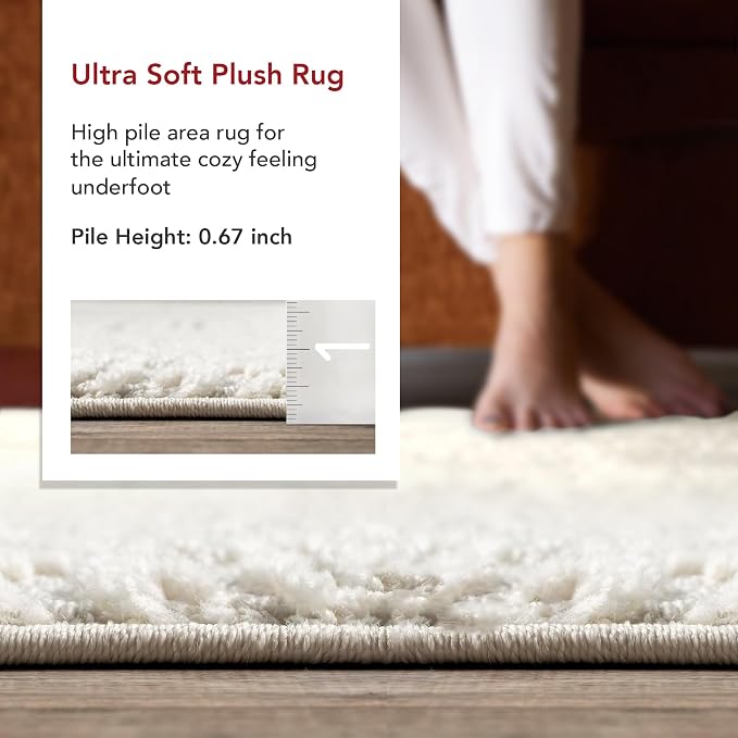 Nuloom Kerry Cream, 2'8" x 8', Geometric, Soft and Cozy, High Traffic, Stain Resistant, Easy Clean, Durable Runner for Bedroom, Living Room, Dining Space, Den, Foyer, Entryway