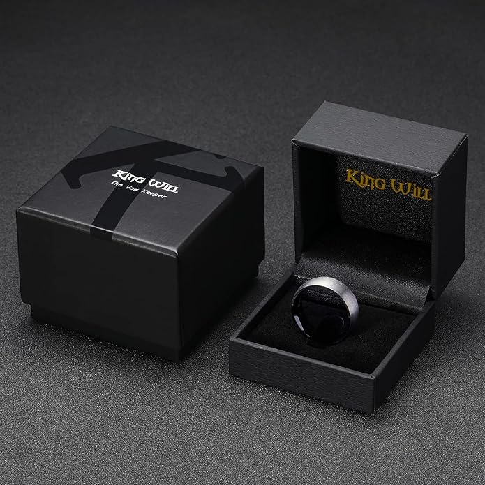 King Will Wedding Band for Men Women, 2/4/6/7/8mm Domed Matte Brushed Tungsten Carbide Rings, Solid/Dual Color Engagement Rings, Comfort Fit