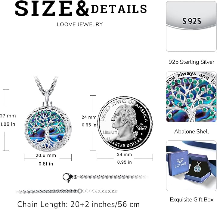 Celtic Cross Tree of Life Necklace for Women Sterling Silver Thor Hammer Tree of Life Pendant Irish Knot Cross Amulet Tree of Life Jewelry