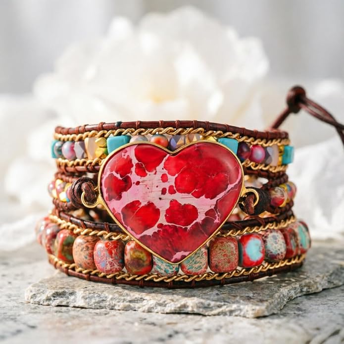 YGLINE Natural Stone Bracelet 3 Wraps Bracelet Handmade Boho Bracelet for Women Bracelet