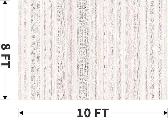 8x10 Pink Area Rugs for Living Room Machine Washable Rug Distressed Girls Nursery Rug Indoor Carpet Neutral Moroccan Boho Ultra Soft Area Rug for Bedroom Dining Room Playroom Office