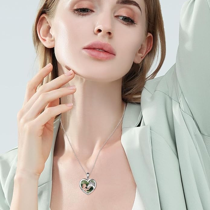 YFN Horse Pendant Necklace Sterling Silver Women with Horse Gift for Women
