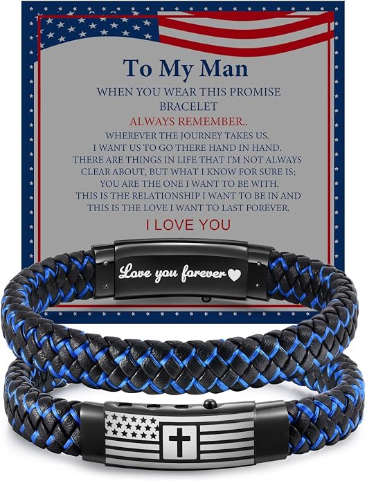 VNOX Men's Inspirational Mantra Engarved Handmade Braided Leather Adjustable Cuff Bangle Bracelet Encouragement Motivational Gift for Men