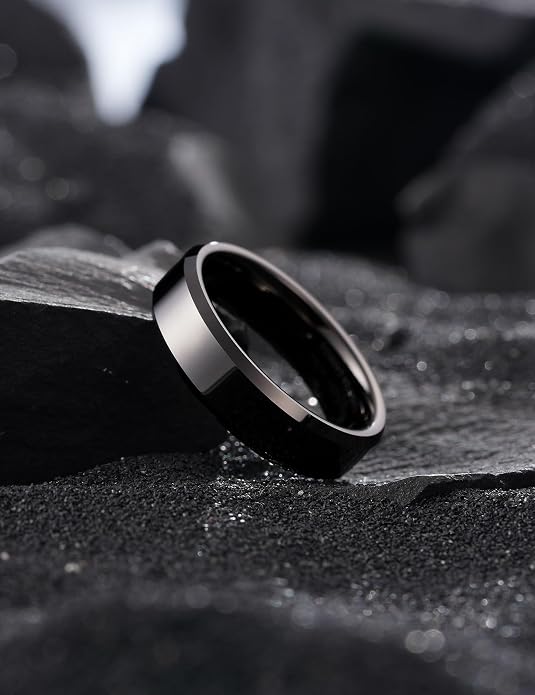 King Will BASIC Men Women 4mm/5mm/6mm/7mm/8mm Titanium Rings Polished Wedding Band Engagement Anniversary Band Comfort Fit