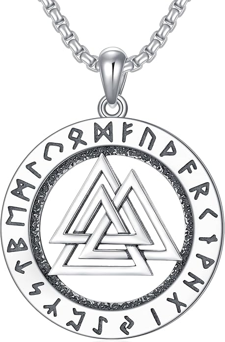 Viking Necklace for Men 925 Sterling Silver Viking Wolf/Thors Hammer/Vegvisir/Tree of Life/Compass Pendant Norse Necklace Amulet Talisman Christmas Gifts for Him Her