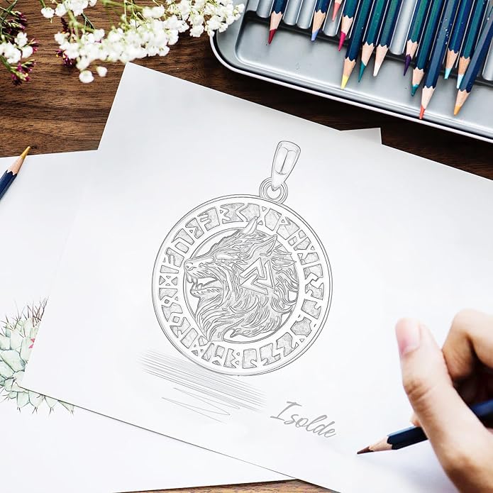 Vito 925 Sterling Silver Viking Necklace for Women Men, Viking Dragon/Wolf/Horse/Tree of Life Pendant Norse Amulet Nordic Jewelry for Men
