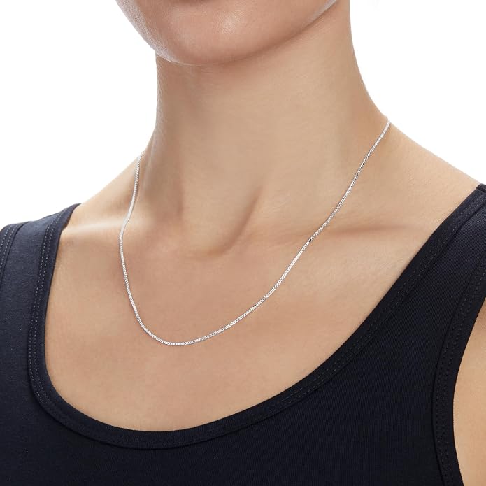 Amazon Essentials Sterling Silver 1.2mm Box Chain
