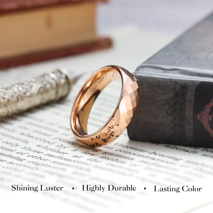 King Will Tungsten Carbide Wedding Ring for Men Women Promise Ring for Couple 2mm/4mm/6mm Black/Silver/Gold/Rose Gold Multi-faceted Shining Luster High Polished Wedding Band Comfort Fit