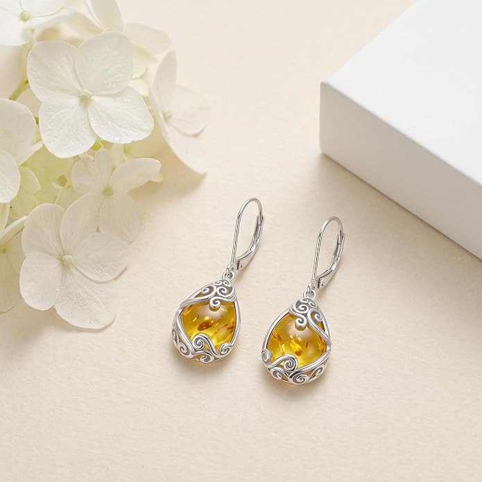 Teardrop Tree of Life/Filigree Earrings for Women Dangle Leverback Earrings Jewelry Gift Anniversary For Her